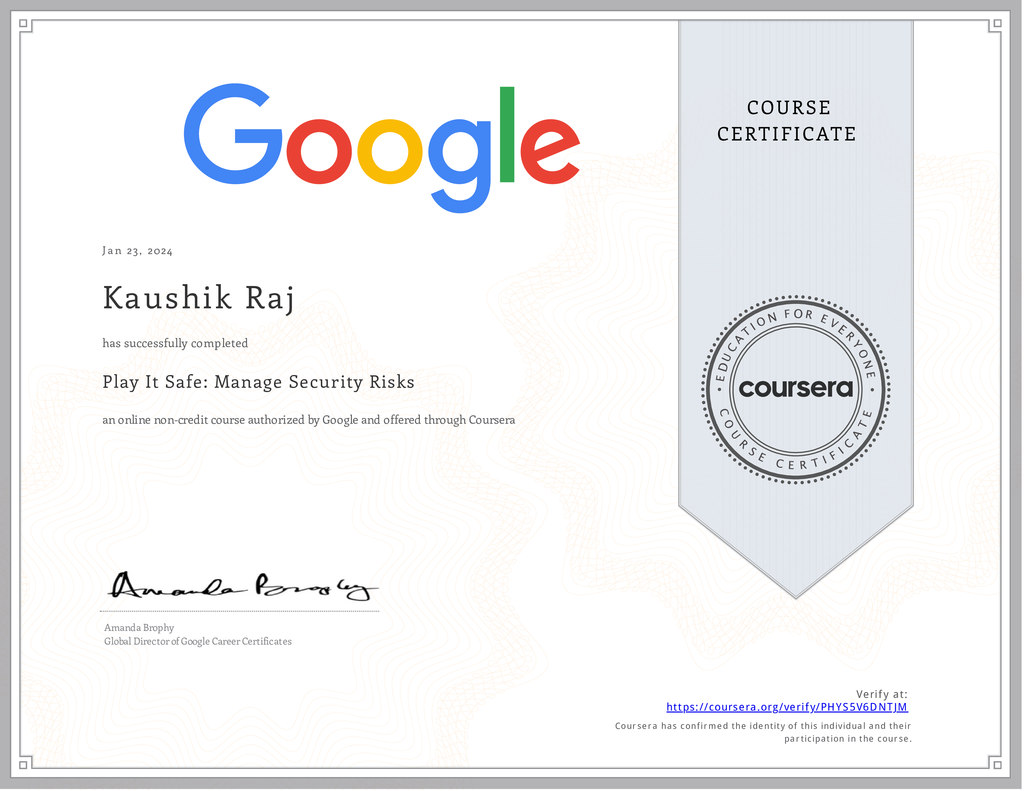 Play It Safe - Manage Security Risks